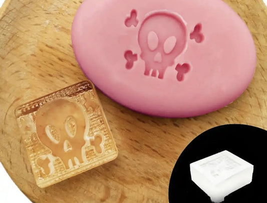 DIY Seifenstempel Acrylglas ohne Griff Motiv Halloween-Totenkopf