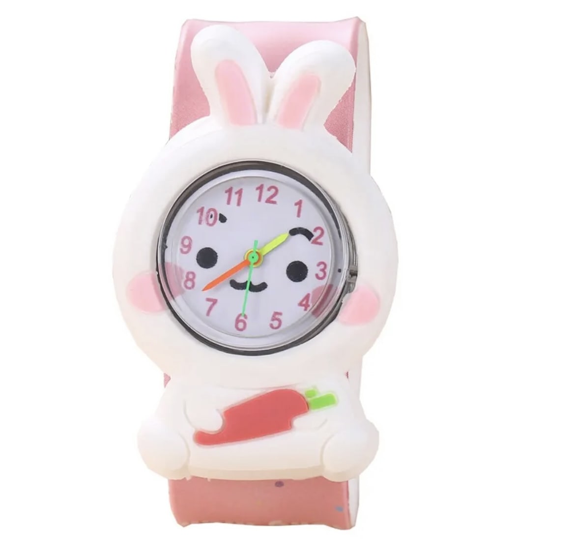 Uhr mit Klickarmband Häschen Rosa