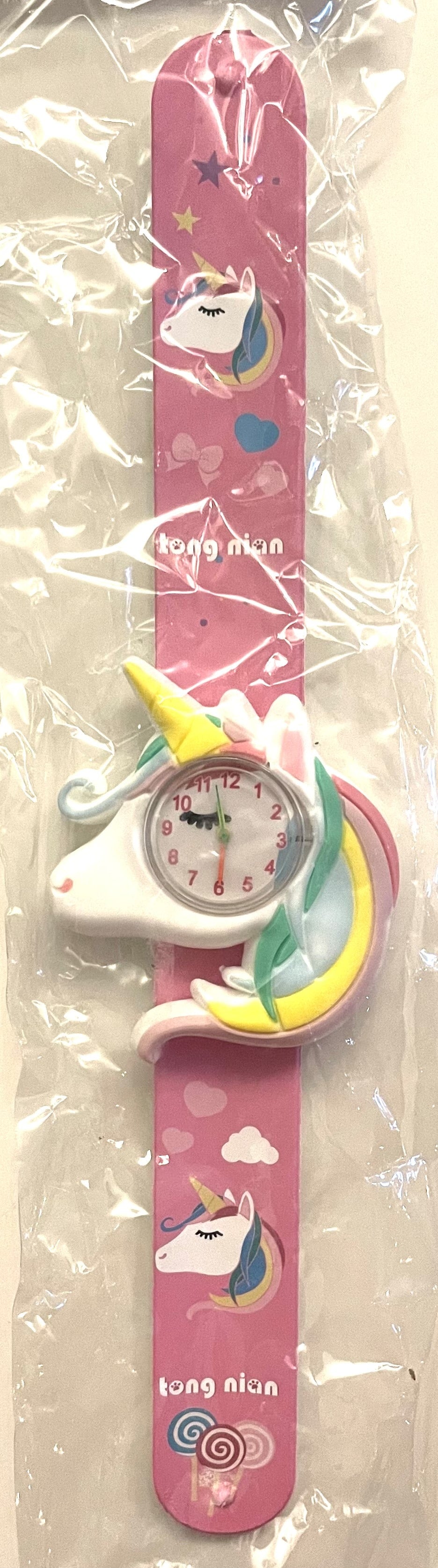Uhr mit Klickarmband Einhorn Rosa