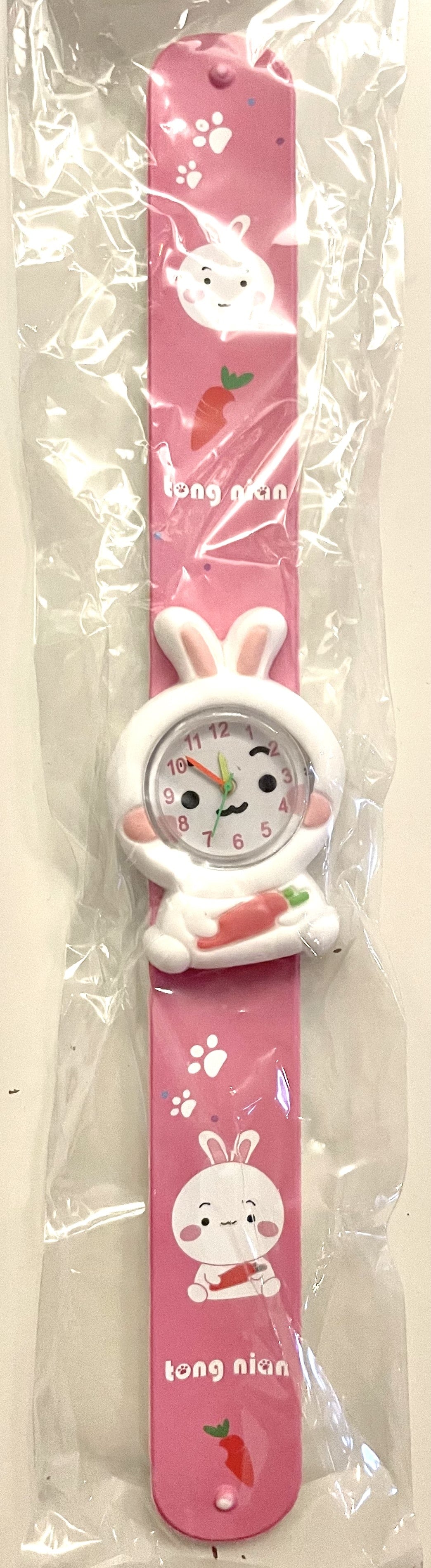 Uhr mit Klickarmband Häschen Rosa