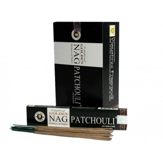 Original Golden Nag Patchouli Agarbati 15g indische Räucherstäbchen - KamelundMilch.de