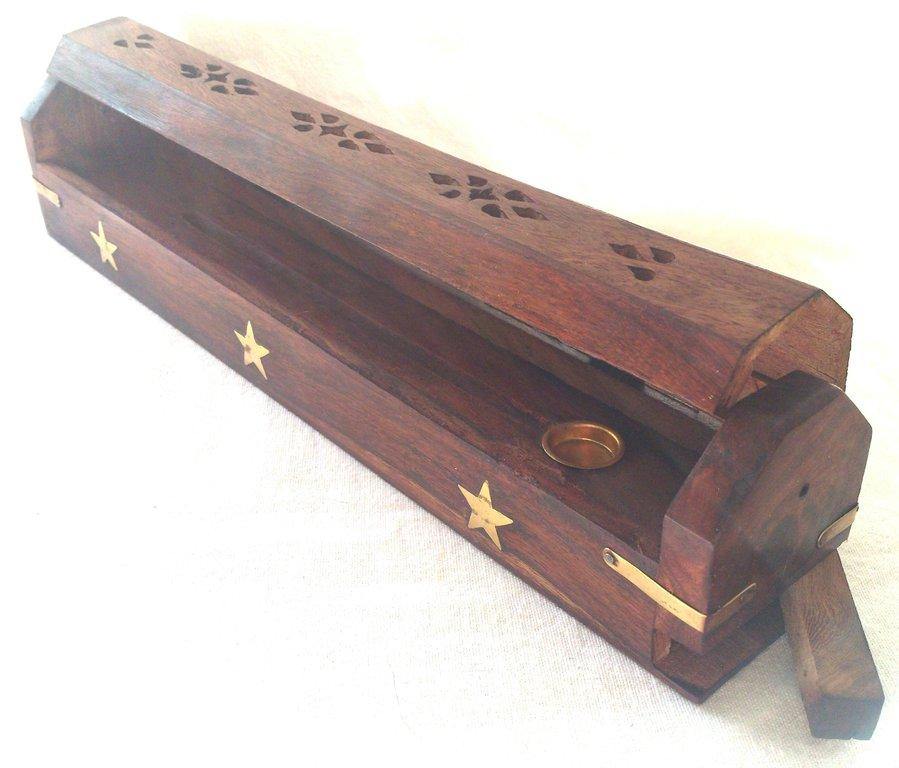 Räucherkasten gross Sterne aus Sheeeshamholz 30cm - KamelundMilch.de