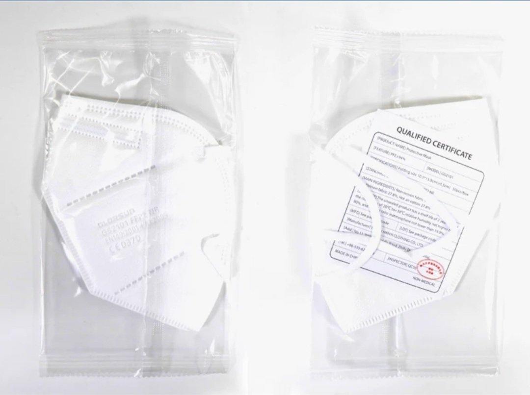 Glorsun FFP2 Maske Mundschutz in weiß - CE 0370 geprüft - KamelundMilch.de