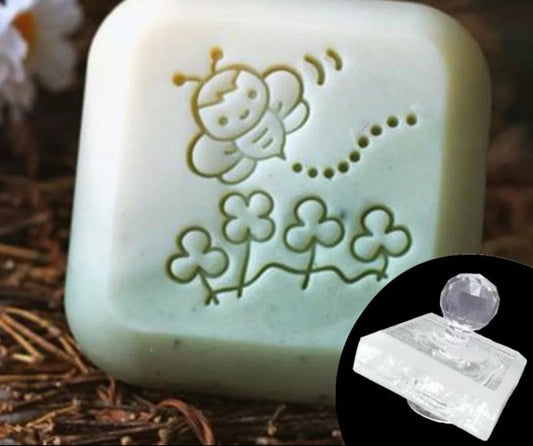 Seifenstempel Acrylglas mit Griff Motiv Biene - KamelundMilch.de