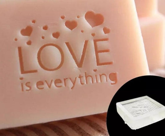 DIY Seifenstempel Acrylglas ohne Griff Motiv: Love is everything - KamelundMilch.de
