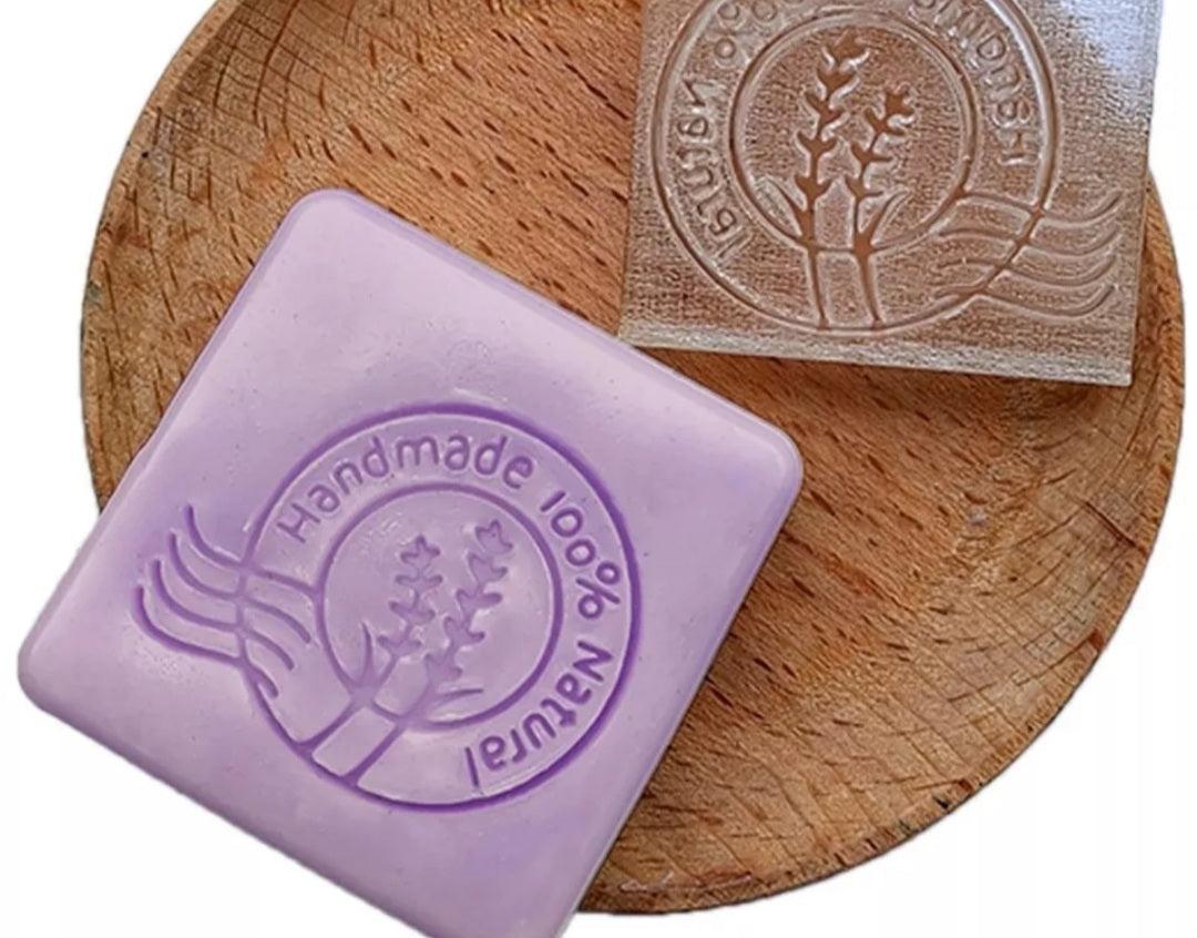 DIY Seifenstempel Acrylglas ohne Griff Motiv: Handmade 100% Natural - KamelundMilch.de