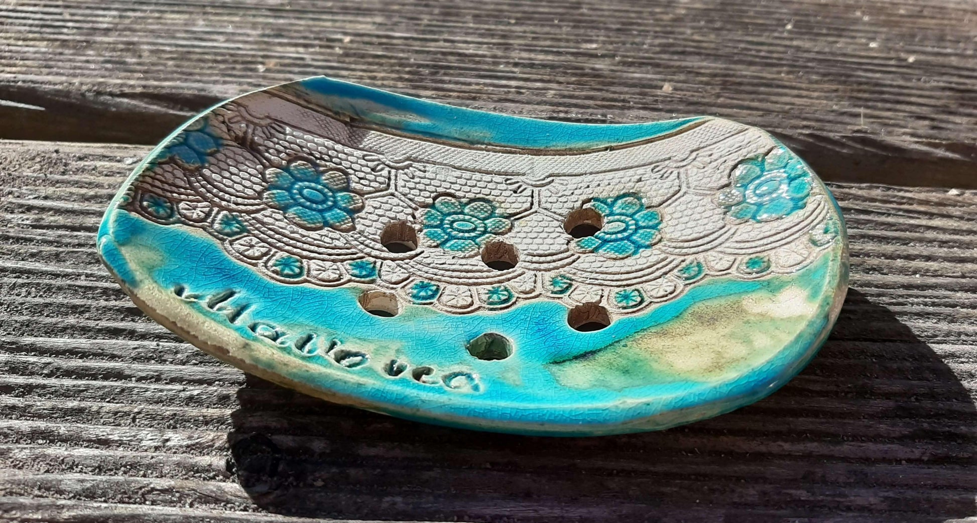 Seifenschale by LaMar Design Mallorca in türkis mit und ohne Schriftzug - KamelundMilch.de