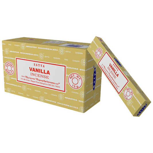 indische Räucherstäbchen Original Satya Vanilla Incense Agarbati - 15g - KamelundMilch.de