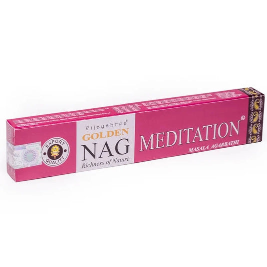 Indische Räucherstäbchen Original Golden Nag Champa Nag Meditation - 15g