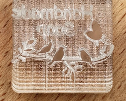 DIY Seifenstempel Acrylglas Vögel auf Zweig Handmade Soap