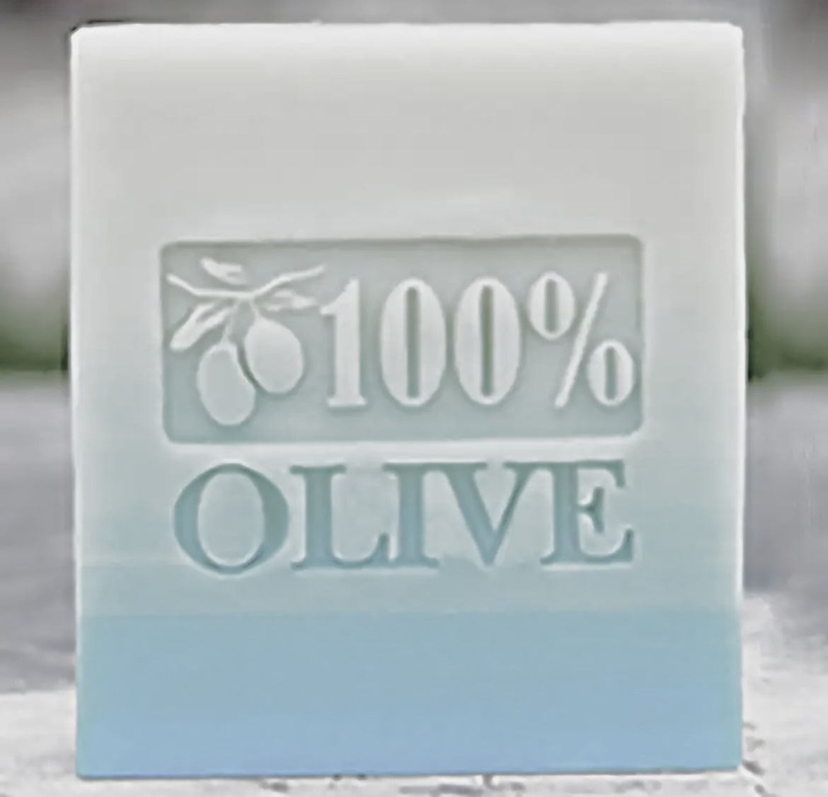 Soap stamp acrylic glass transparent large with handle 100% Olive Soap 