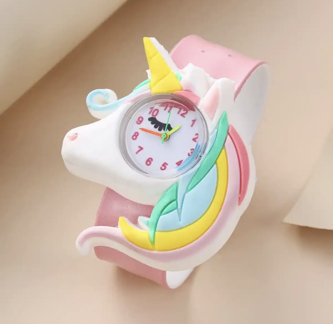 Uhr mit Klickarmband Einhorn Rosa