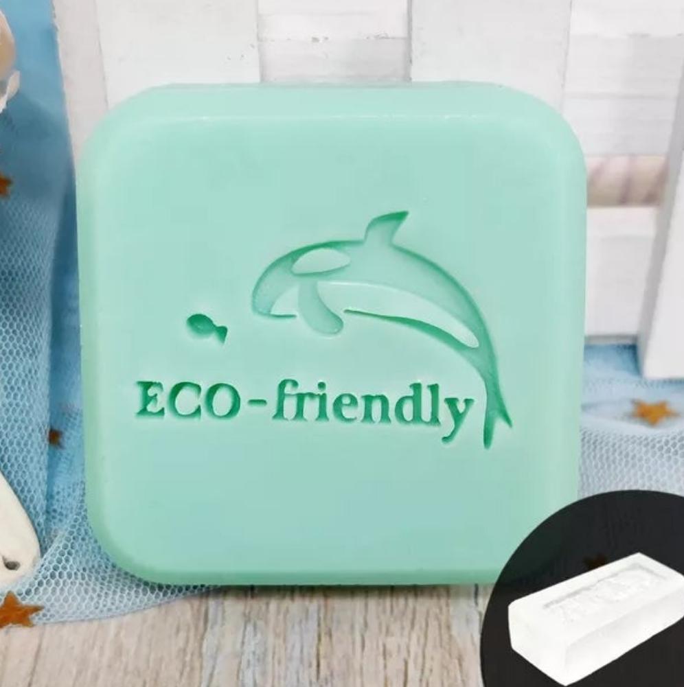 DIY Seifenstempel Acrylglas ohne Griff Motiv: Eco friendly Orca - KamelundMilch.de